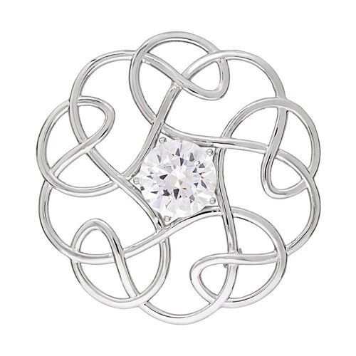 Fashionable Pure 925 Silver Brooch, ZB1W