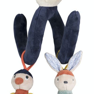 NEU: GABIN LAPIN Aktivitätsspirale. Raschelpapier, Bell, Pouet, 21 cm ab Geburt