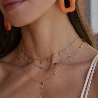 Zia necklace - textured drop tassels