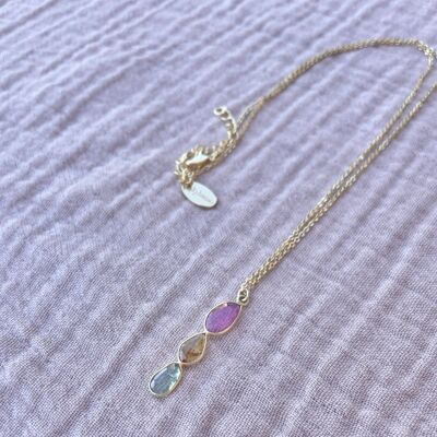 Chain necklace & 3 tourmalines