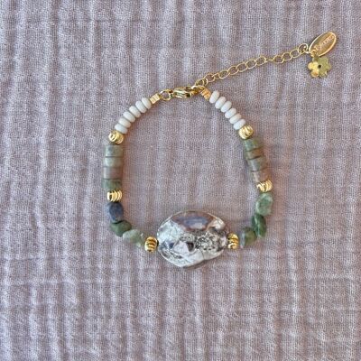 Bracelet Jaspe océan & Opale verte
