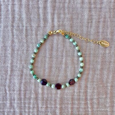 Turquoise Garnet & Pyrite Bracelet
