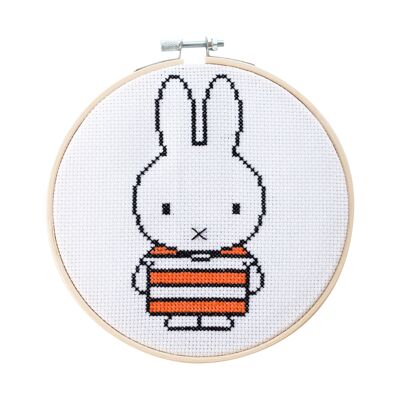 Kit punto croce Miffy strisce arancioni