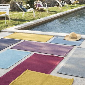 Tapis de bain uni Etia Vert De Gris 54 X 110 - 1308592000 2