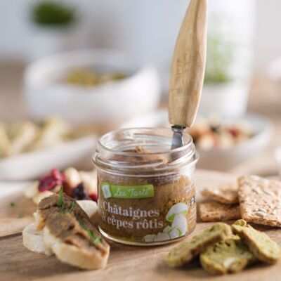 Spreadable with chestnuts and roasted porcini mushrooms.