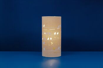 Lampe de table en tissu de lin avec un design d'oiseaux sur un fil | sur le thème de la nature | Veilleuse | avec formes découpées 4