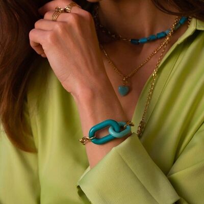 Nadia bracelet - double ring in colored resin
