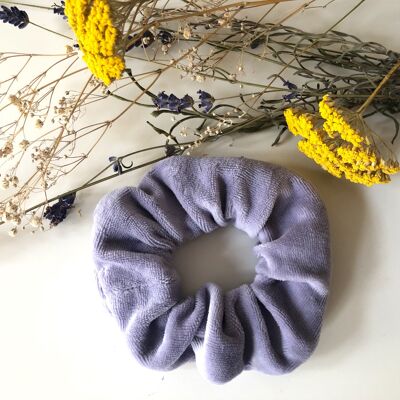 Organic cotton scrunchie VELVET purple with zipper