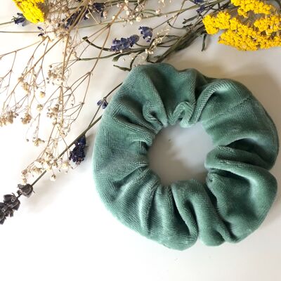 Bio-Baumwoll Scrunchie VELVET salbeigrün