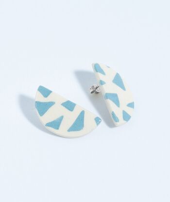 Boucles d’oreilles Croissant Bleu Terrazzo 2