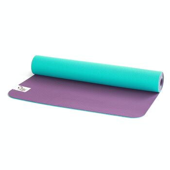 Tapis de yoga free LIGHT 3mm - turquoise/violet 1