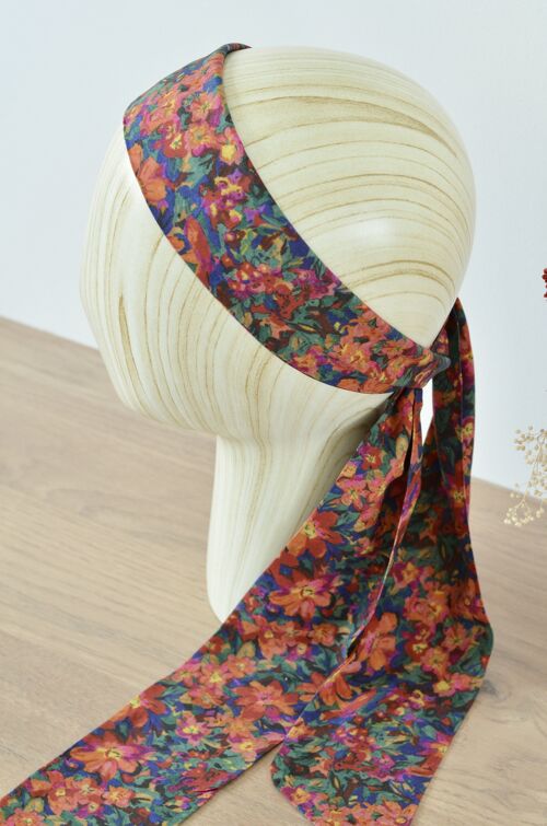 Long foulard vintage fleuri