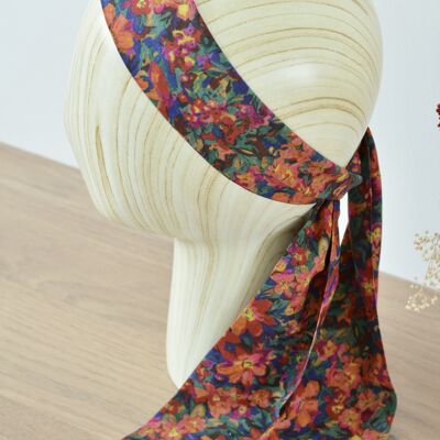 Long foulard vintage fleuri