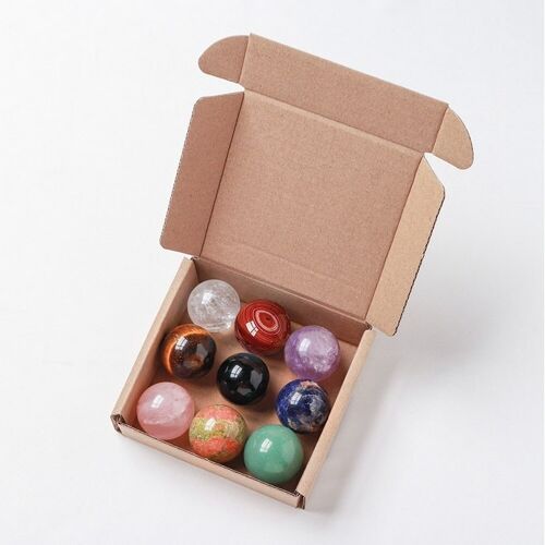 9 Pcs Healing Crystal Gemstone Ball Set