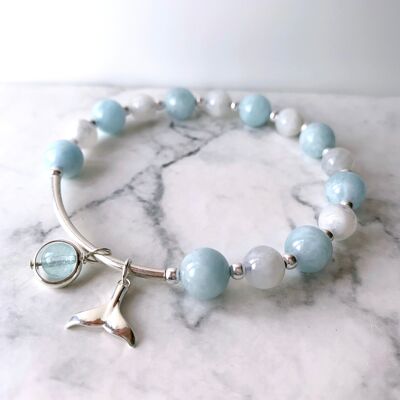 Aquamarine & Moonstone Mermaid Bracelet