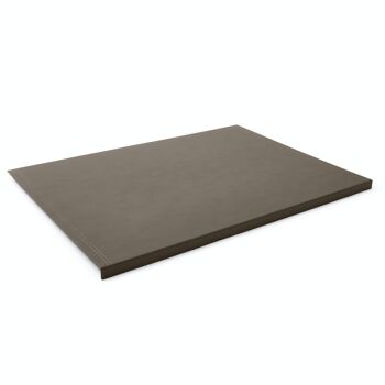 Sous-main Urania en cuir reconstitué gris taupe - Protection des bords et double couture 1