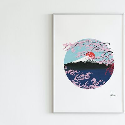 Poster 'Cherry Blossom Blue'