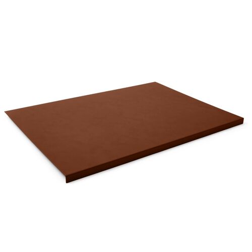 Desk Pad Talia Bonded Leather Orange Brown - Steel Structure with Edge Protector