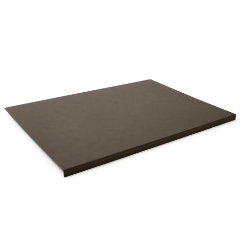Desk Pad Talia Bonded Leather Taupe Grey - Steel Structure with Edge Protector