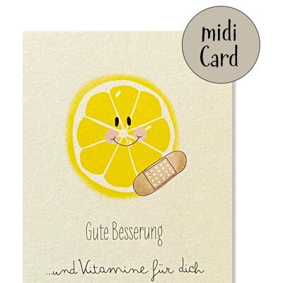 Get well soon vitamins midi card