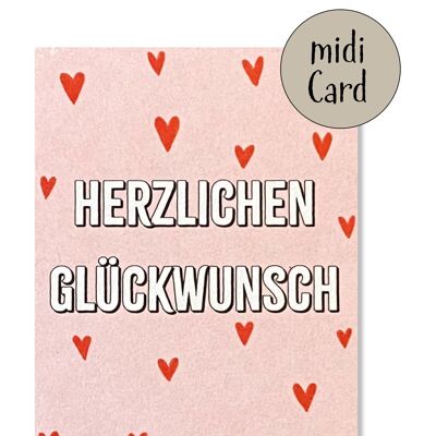 Carta Midi Congratulazioni cuori