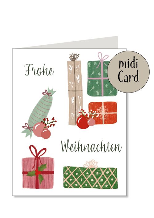 Midikarte Klapp Weihnachtsgeschenke