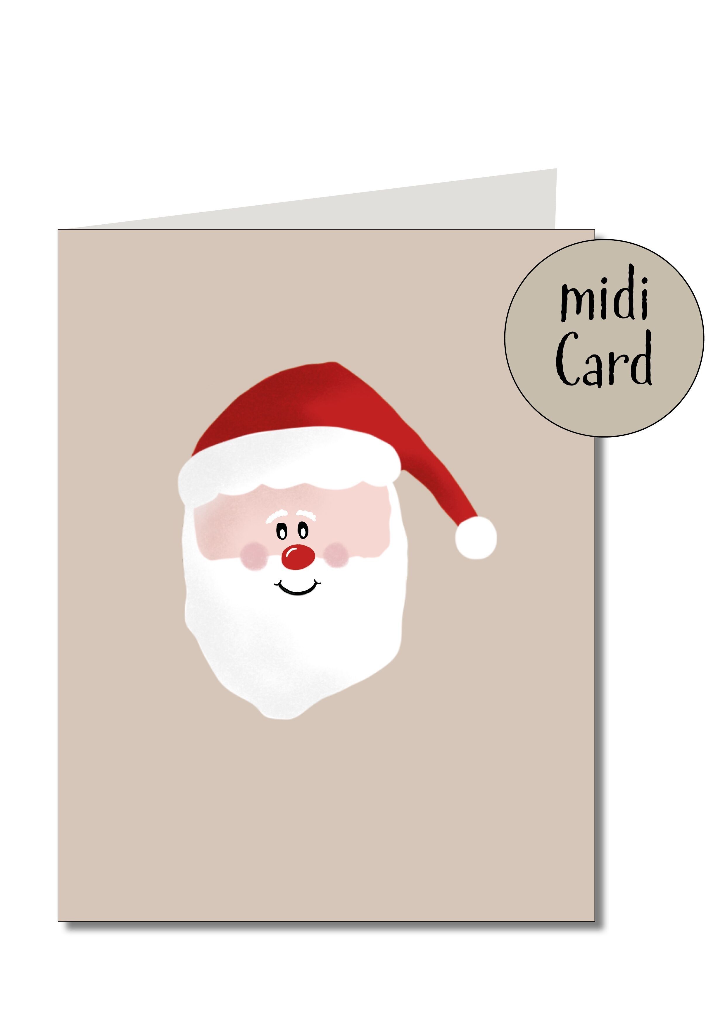 Biglietto midi pieghevole Babbo Natale