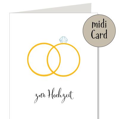 Folding midi card for the wedding