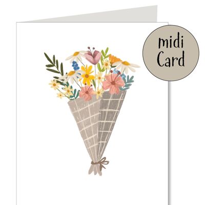Midi card folding colorful bouquet
