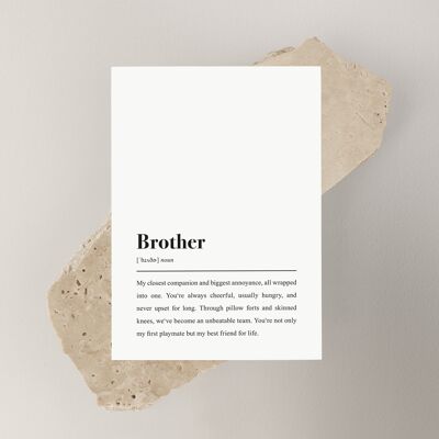 Postcard for brothers: "brother" definition