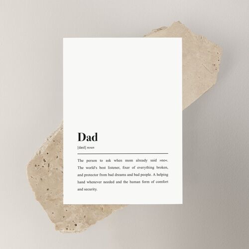 Postkarte für Väter: "Papa" Definition