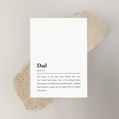 Postcard for fathers: "Dad" definition