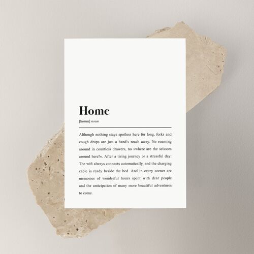 Postkarte zum Einzug: "Zuhause" Spruch