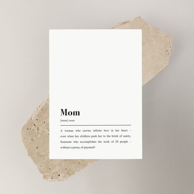 Postcard for mothers: "Mom" definition