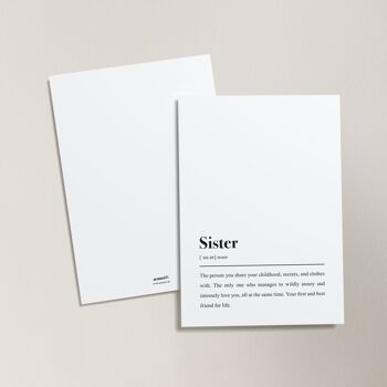 Carte postale pour sœurs : définition de « soeur » (anglais) 3