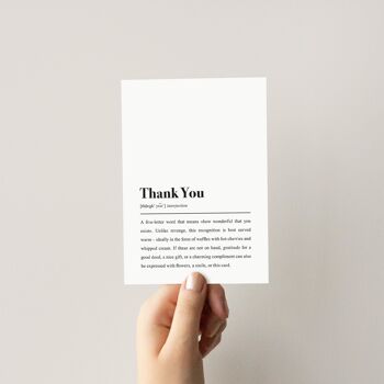 Carte de remerciement en carte postale : définition "Merci" 2