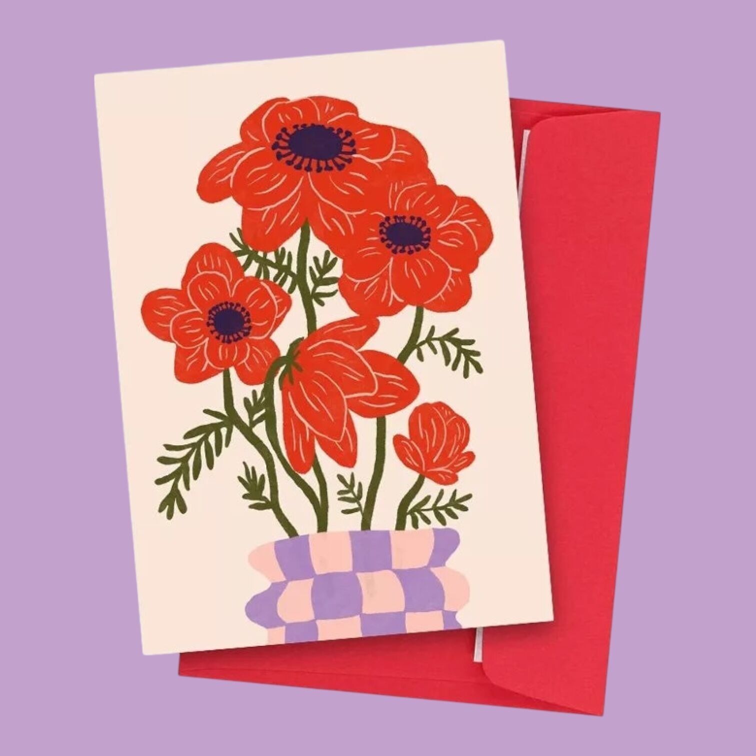 Anemonen Postkarte