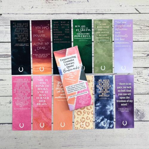 Empowering Feminist Literary Quote Bookmarks - Set of 12