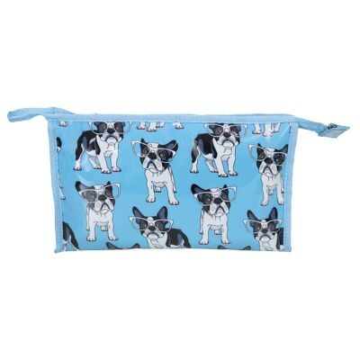 Cosmetic Bag French Bulldog Blue Soft Sided A-line Cosmetic Bag