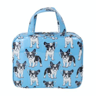 Cosmetic Bag French Bulldog Blue Large Hold All Cos Bag