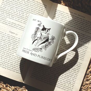 Tasse en porcelaine de chat littéraire Mr Darcy de Jane Austen 1
