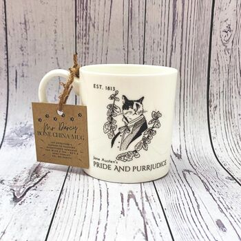 Tasse en porcelaine de chat littéraire Mr Darcy de Jane Austen 2