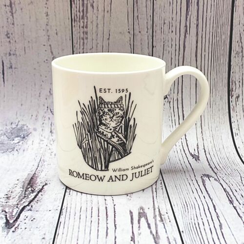 Shakespeare's Romeow and Juliet Literary Cat Bone China Mug