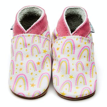 Chaussures en cuir pour bébé avec semelle en daim ou en caoutchouc - Asha 1