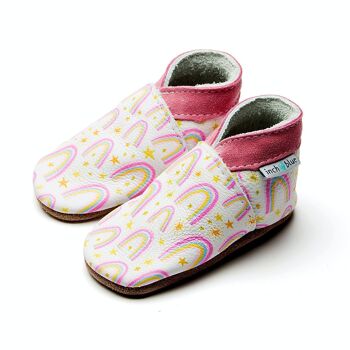 Chaussures en cuir pour bébé avec semelle en daim ou en caoutchouc - Asha 2