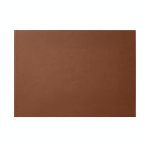 Desk Pad Clio Bonded Leather Orange Brown - Steel Structure with Double Stitching