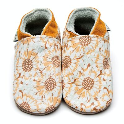 Children's Leather Slippers - Sunflower