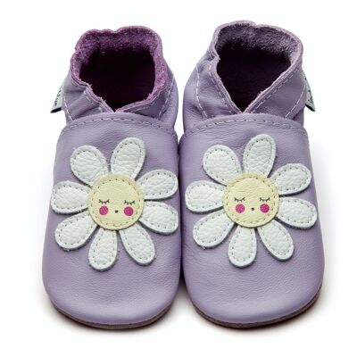 Pantuflas Infantiles de Piel - Dozy Daisy Lilac