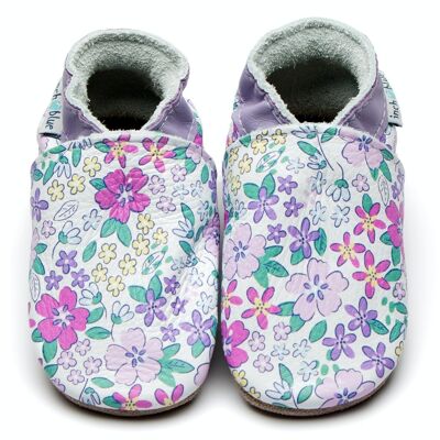 Pantuflas Infantiles de Piel - Violeta