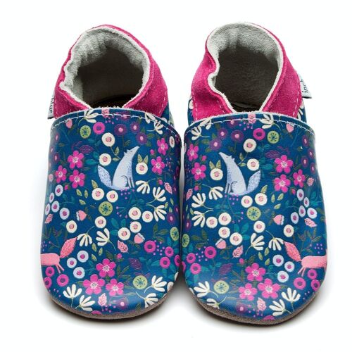 Children's Leather Slippers - Meadow Fox